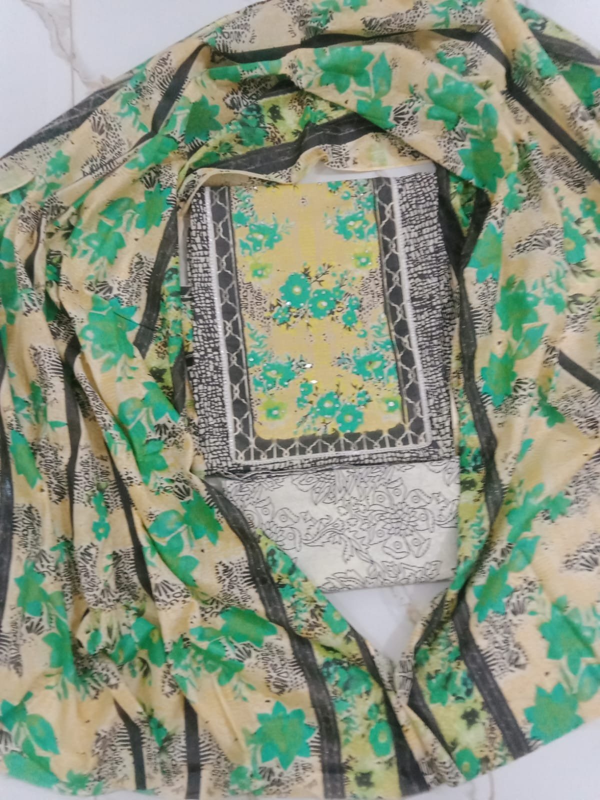 🧵 Marshal Cotton Three-Piece – Unstitched, Stylish & Comfortable | Buy Now at 900 TK - Image 3