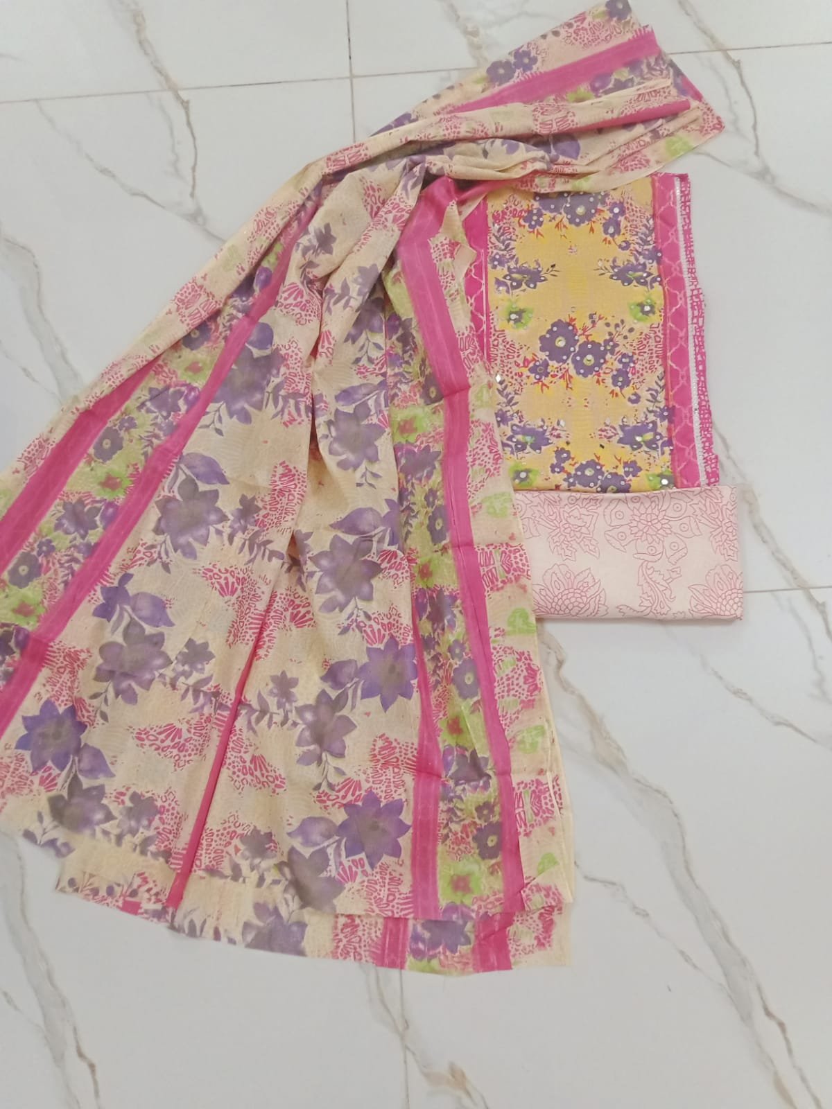 🧵 Marshal Cotton Three-Piece – Unstitched, Stylish & Comfortable | Buy Now at 900 TK - Image 6