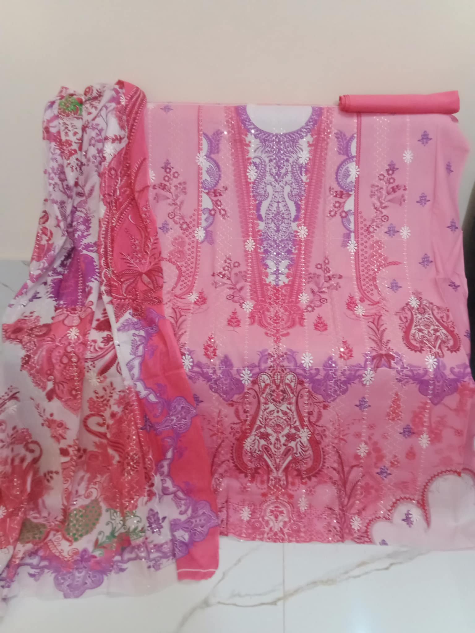 Premium Pushpa Cotton Unstitched Three-Piece Set | Elegant & Comfortable | Lubiwear - Image 3